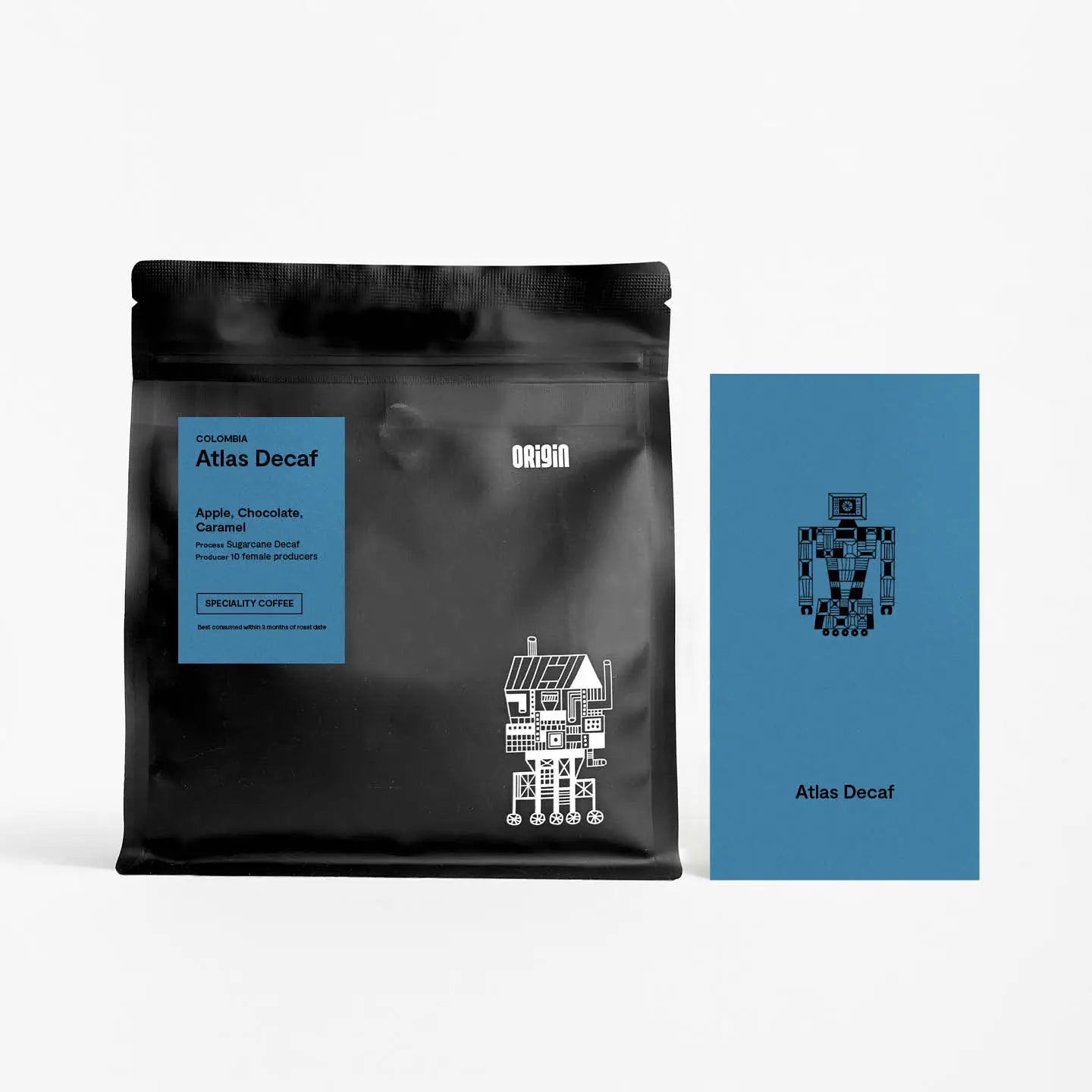 Origin Coffee Atlas Decaf Coffee (Espresso style, Whole Beans) 250g