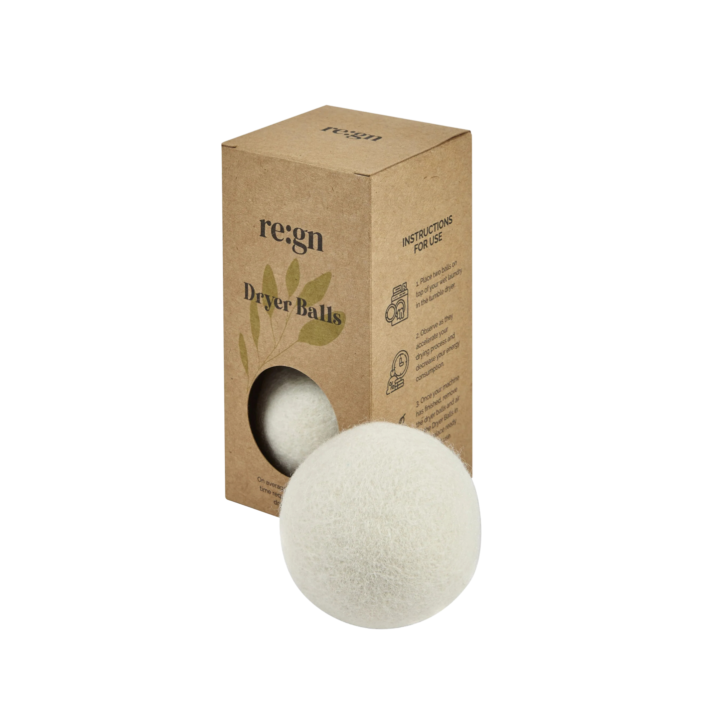 Re:gn Organic Wool Dryer Balls - Pack of 2