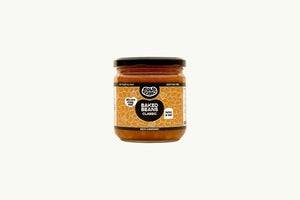Bold Bean Co Classic Baked Beans in a 325g glass jar with a label featuring orange bean illustrations and bold typography.