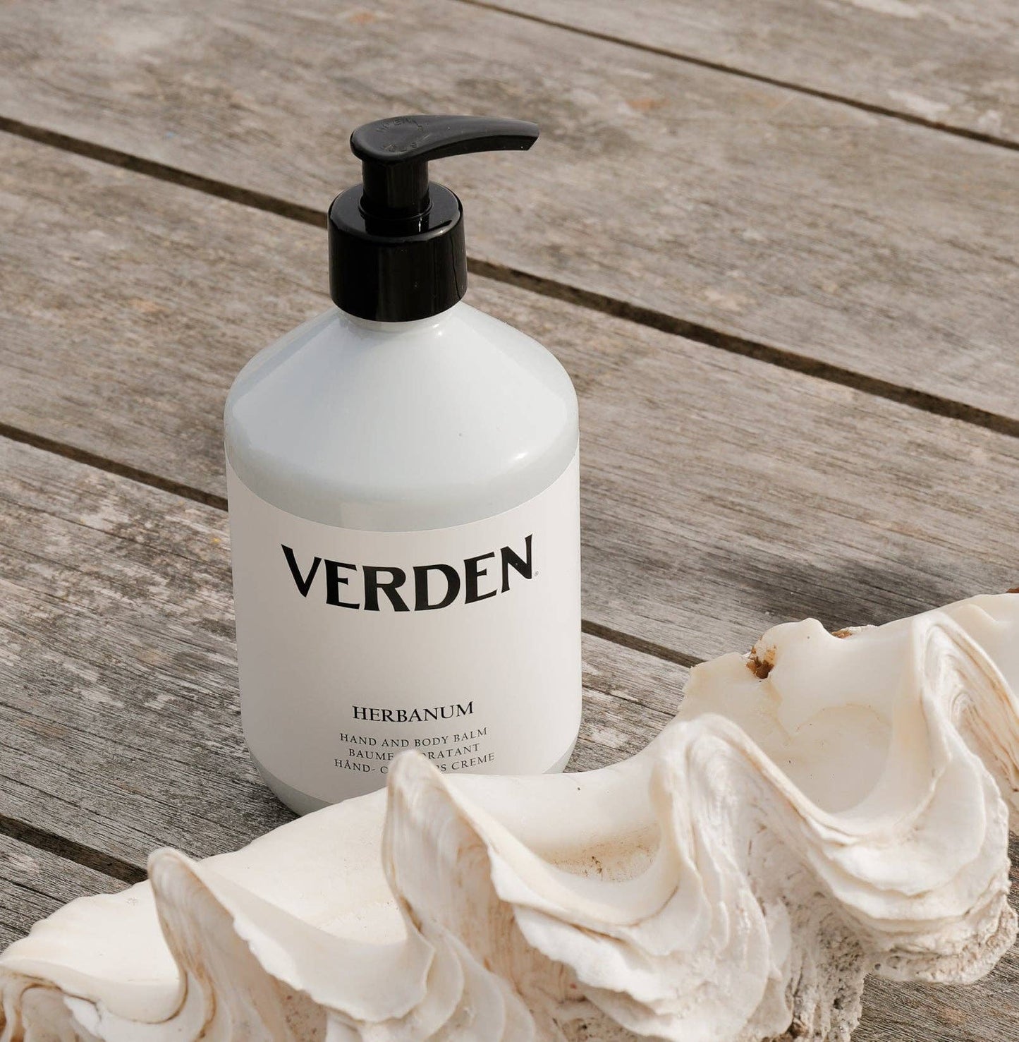 Verden Herbanum Hand & Body Balm, in a lifestyle setting.