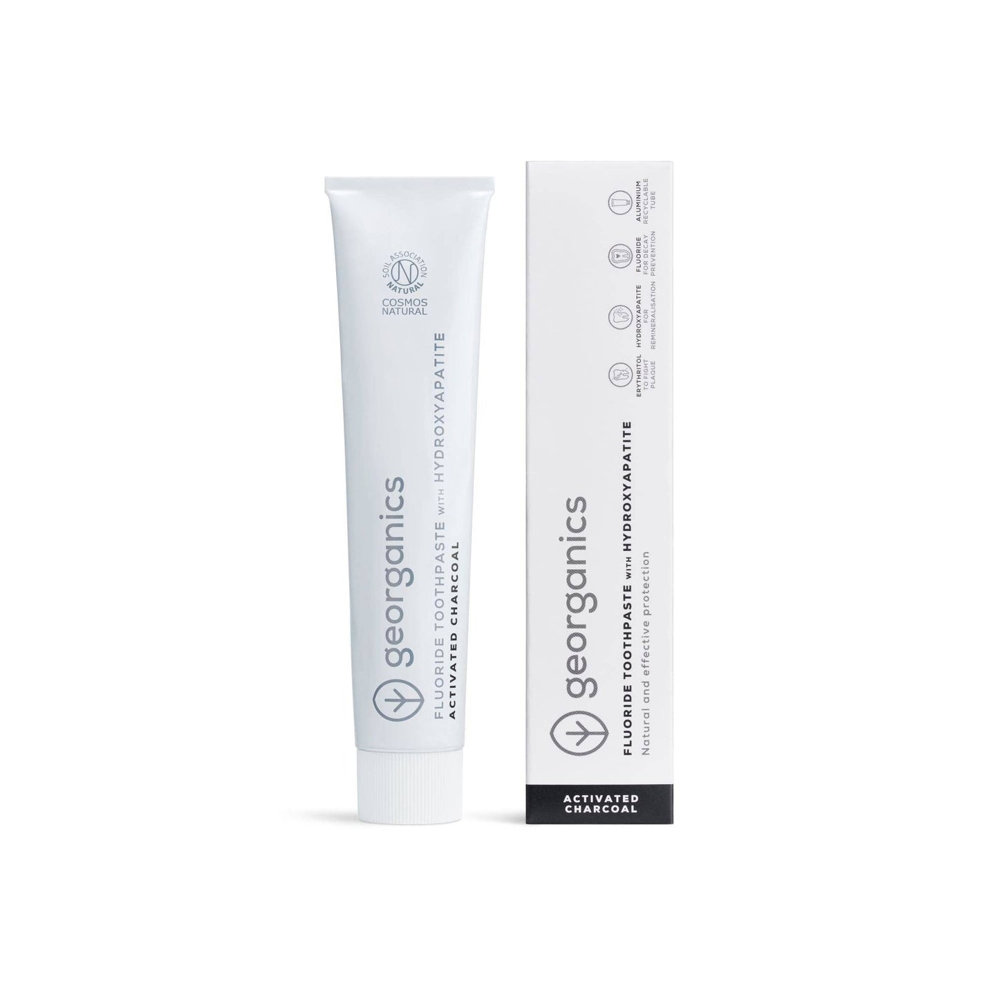 Activated Charcoal Toothpaste with Hydroxyapatite & Fluoride 75ml