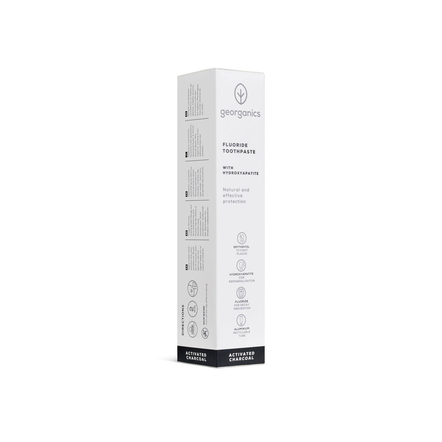 Activated Charcoal Toothpaste with Hydroxyapatite & Fluoride 75ml