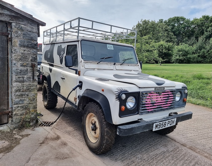 Image created by Electrogenic's Electric Land Rover conversion kit charging 