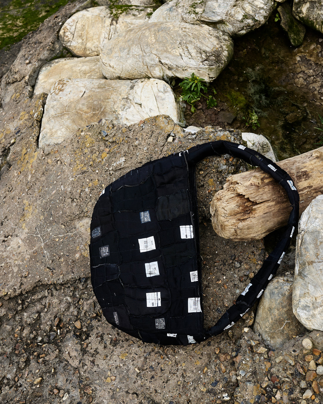 Image created by Helen Kirkum Quilted Sneaker Tonuge Crossbody Bag; Photography credit: Ryan Blackwell