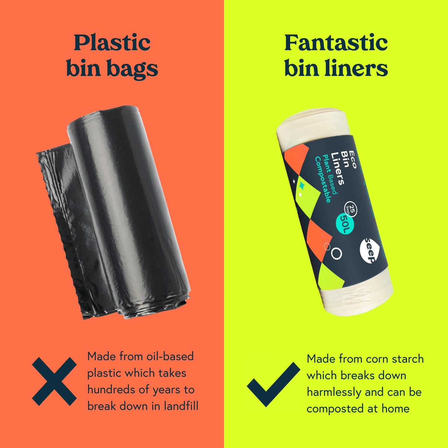 Seep Eco Biodegradable Bin Liners - 1 roll (25 pack)