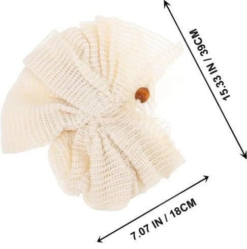 Re:gn Organic Cotton Shower Pouf, in a lifestyle setting.