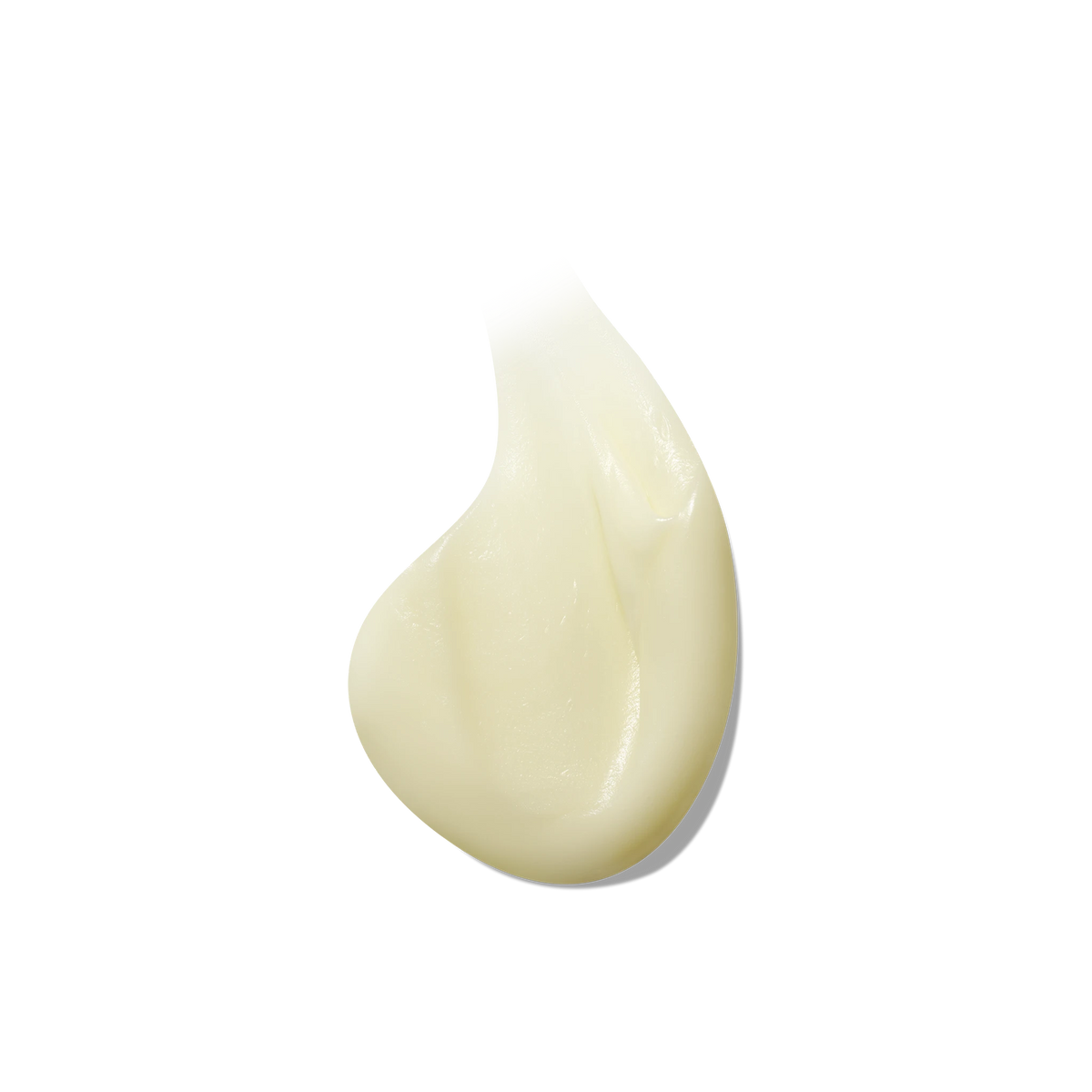 Mirror Water body balm texture showing a smooth, creamy shea butter blend against a black background