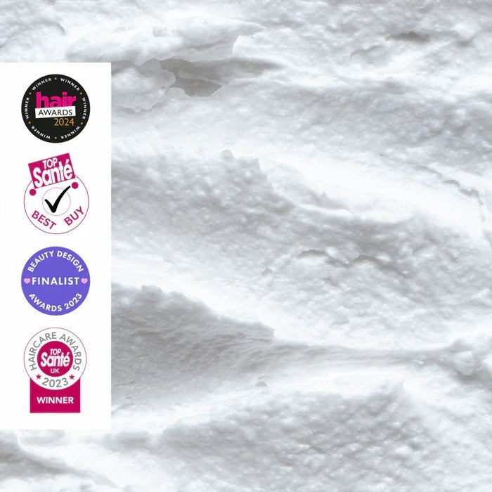 UpCircle Refillable Shampoo Crème texture with award-winning badges for sustainable hair care