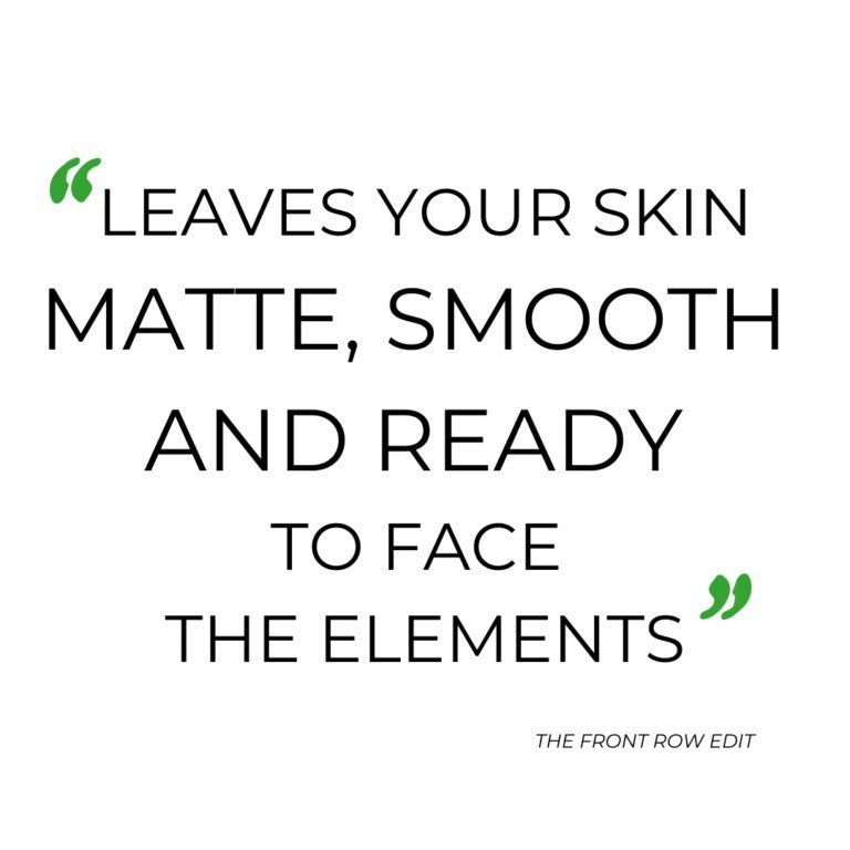 Votary Super Seed Nutrient Cream promotional graphic featuring text about a matte and smooth skin finish.