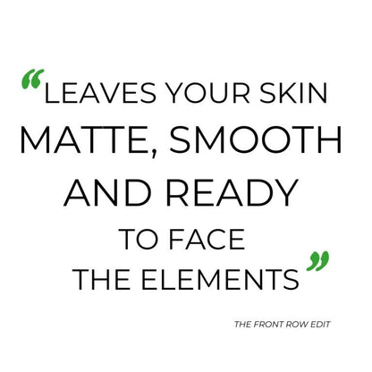 Votary Super Seed Nutrient Cream promotional graphic featuring text about a matte and smooth skin finish.
