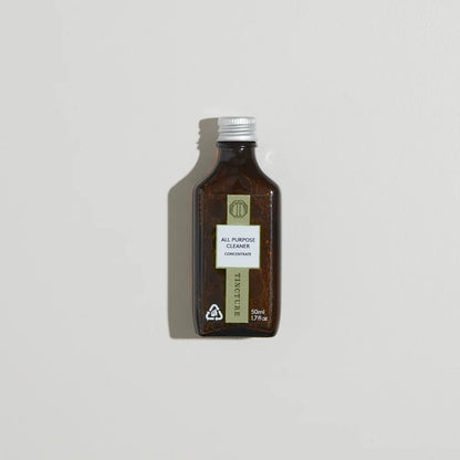 Tincture London 50ml amber glass bottle of concentrated all-purpose cleaner for sustainable home cleaning.