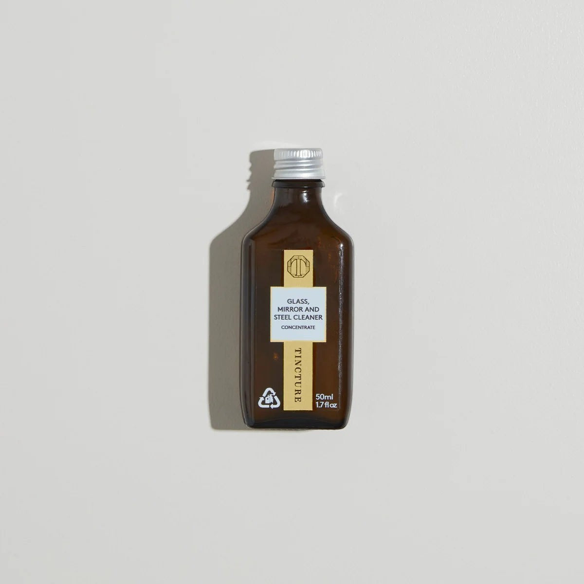 Tincture London 50ml amber glass bottle of concentrated glass, mirror, and steel cleaner refill