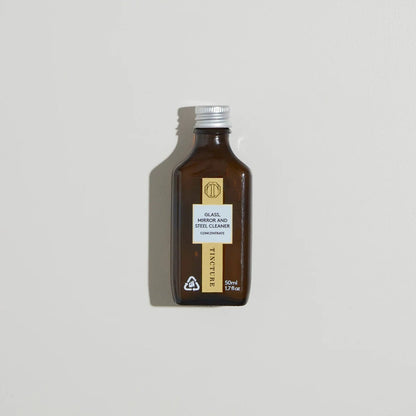 Tincture London 50ml amber glass bottle of concentrated glass, mirror, and steel cleaner refill