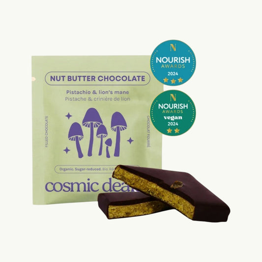 Cosmic Dealer Pistachio and Lion's Mane Chocolate included in The Coffee Break Chocolate Edit bundle