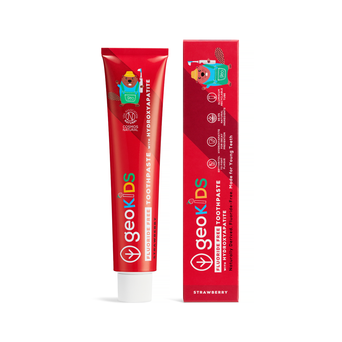 Kids Toothpaste with Hydroxyapatite, Strawberry, Fluoride-Free