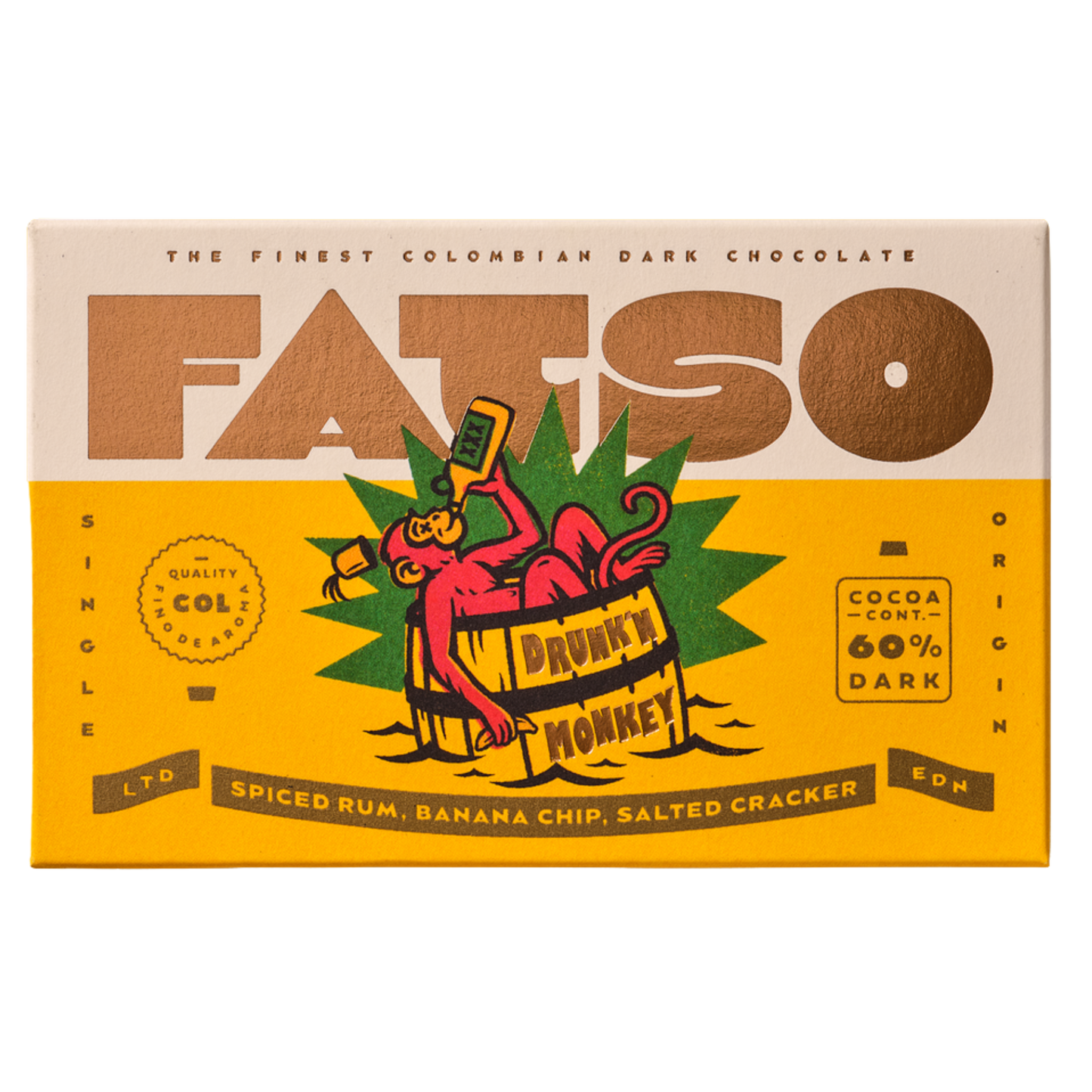 Drunk'n Monkey Dark Chocolate Bar 150g
