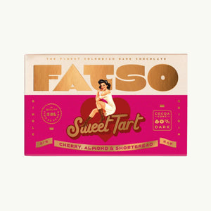 Fatso Sweet Tart Dark Chocolate Bar 150g, chunky.