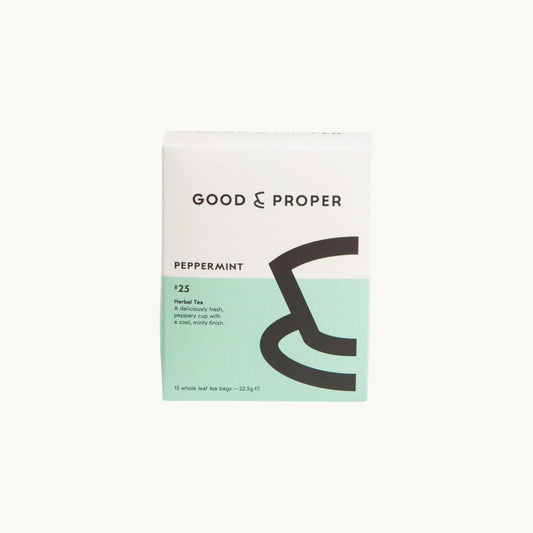 Good & Proper Tea Good & Proper Peppermint herbal tea box with 15 plastic-free whole leaf tea bags