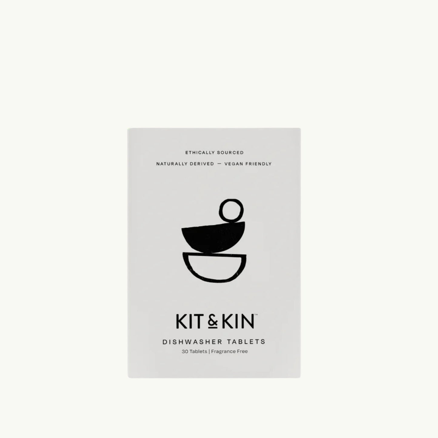 Kit & Kin Dishwasher Tablets Fragrance Free, front of the pack.