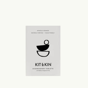 Kit & Kin Dishwasher Tablets Fragrance Free, front of the pack.