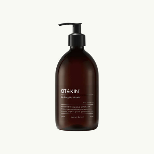 BRiMM Kit & Kin plant-based grapefruit and orange washing-up liquid in a brown refillable pump bottle