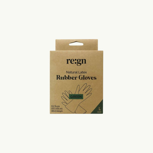 BRiMM natural latex rubber gloves in sustainable cardboard packaging