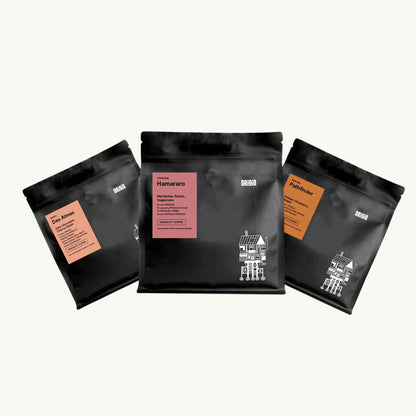 Origin Coffee The Origin Speciality Flight, front of the pack.