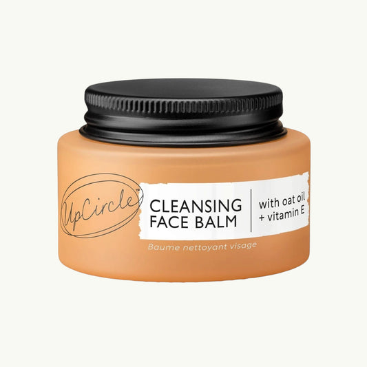 upcircle Natural Cleansing Balm makeup remover in a 55ml jar with oat oil and vitamin E for soft skin
